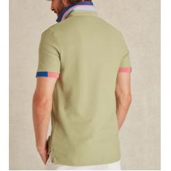 Polo Vert Sauge Pinot à Détails Tricolore