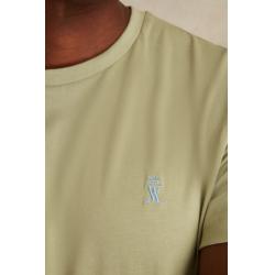 T-shirt Vert Sauge Travis à Col Rond