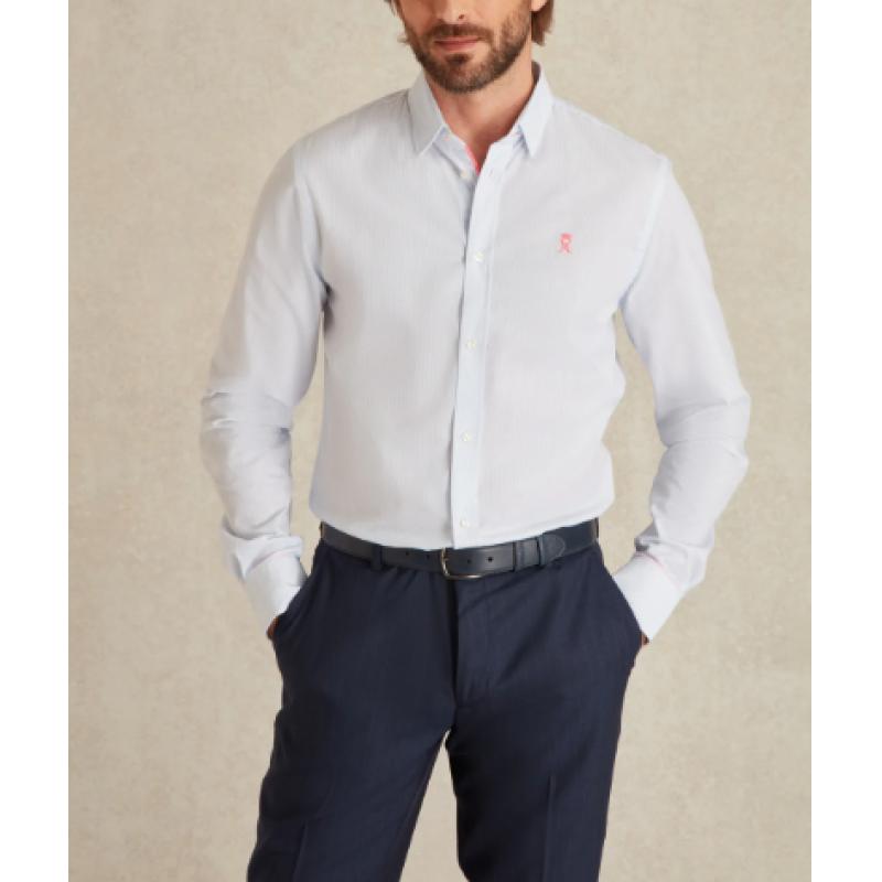 Chemise Light Blue Cornil Slim à Rayures Fines