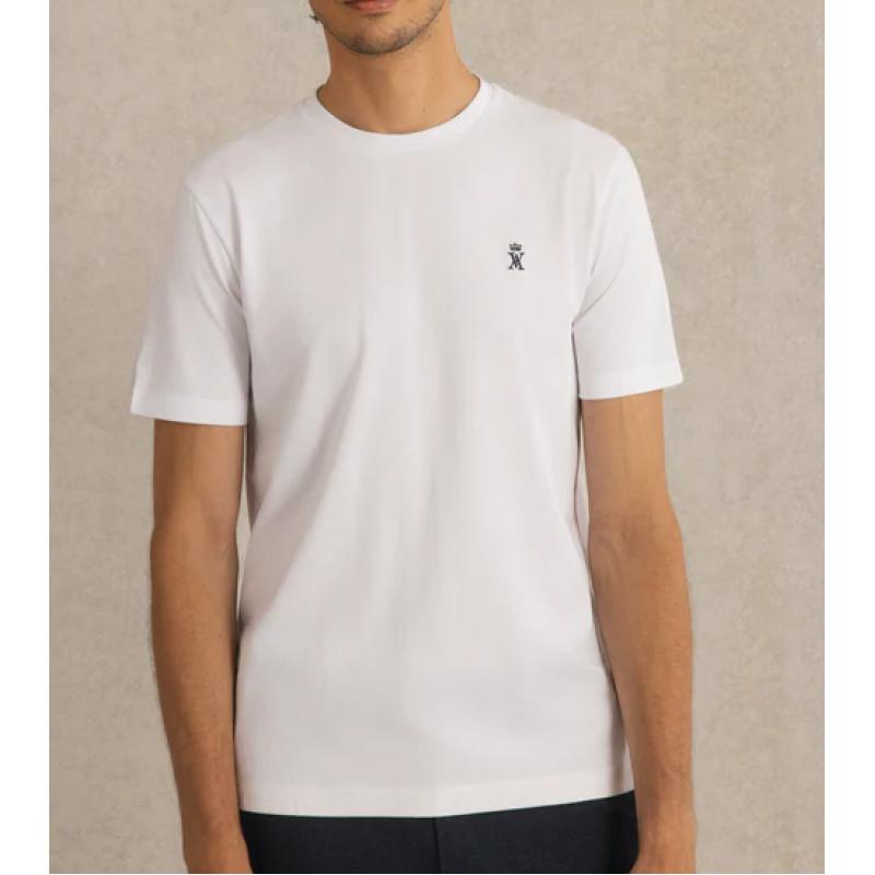 T-shirt White Travis à Col Rond