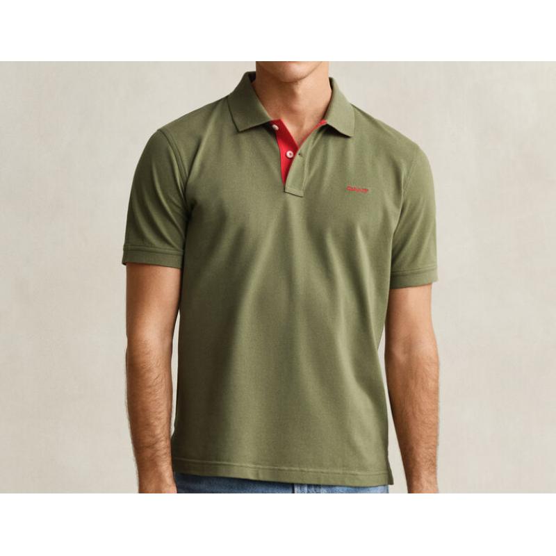 Polo en coton piqué contrastant