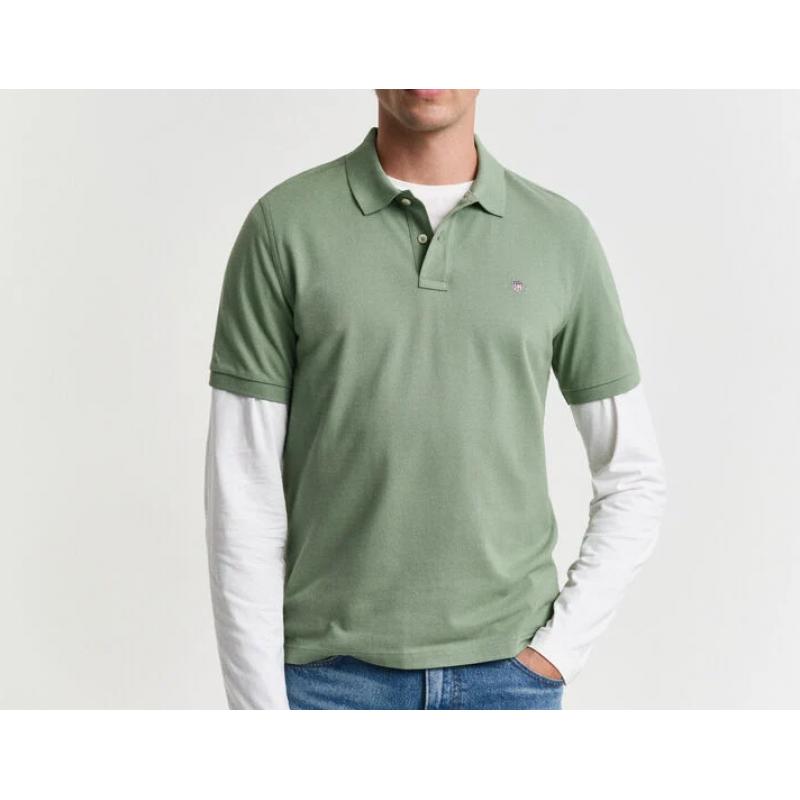Polo regular fit en coton piqué Shield