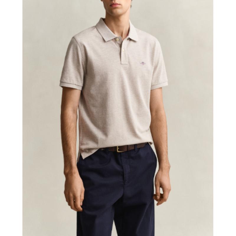 Polo beige chiné coupe regular