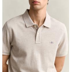 Polo beige chiné coupe regular