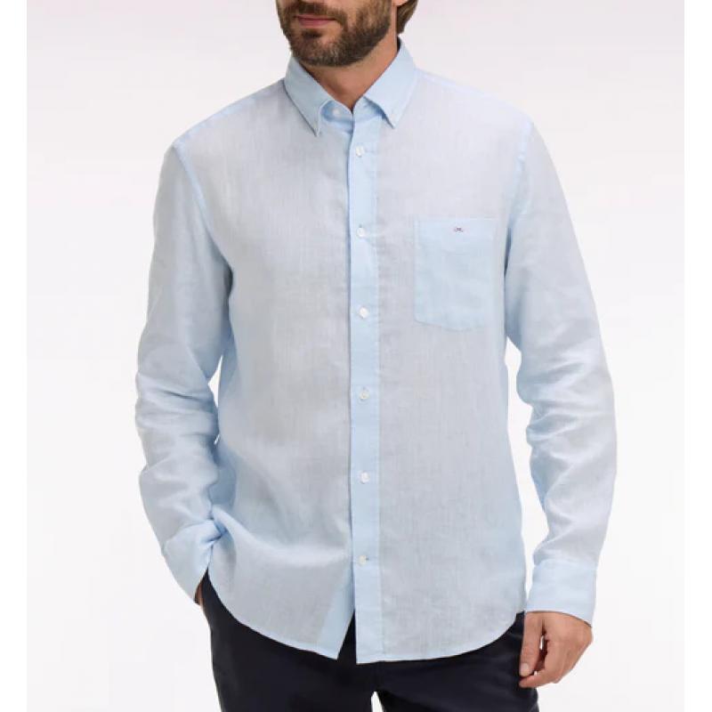 Chemise Eden Park - 100% Lin - Coupe Droite - Bleu Ciel