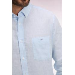 Chemise Eden Park - 100% Lin - Coupe Droite - Bleu Ciel