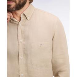 Chemise Eden Park - 100% Lin - Coupe Droite - Beige