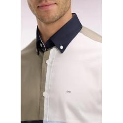 Chemise Eden Park - Coton - Design Colorblock - Bleu Ciel - Coupe Regular
