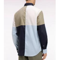 Chemise Eden Park - Coton - Design Colorblock - Bleu Ciel - Coupe Regular