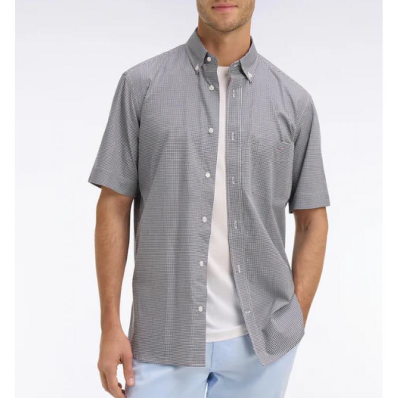 Chemise Eden Park Manches Courtes - Coton Vichy - Bleu Marine - Coupe Regular