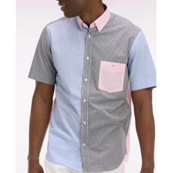 Chemise Eden Park Manches Courtes - Popeline de Coton Vichy - Bleu Marine - Coupe Regular