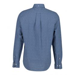 Chemise GANT - Coton Lin Imprimé - Bleu Vintage - Coupe Regular