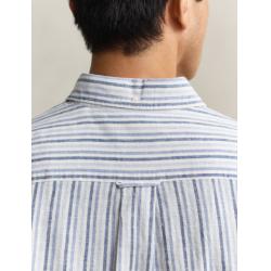Chemise GANT - Lin Mélangé Rayé - Bleu Vintage - Coupe Regular