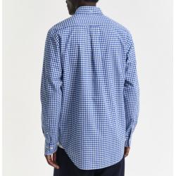 Chemise GANT - Popeline de Coton Vichy - Bleu College - Coupe Regular