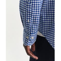 Chemise GANT - Popeline de Coton Vichy - Bleu College - Coupe Regular