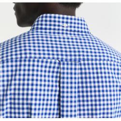 Chemise GANT - Popeline de Coton Vichy - Bleu College - Coupe Regular