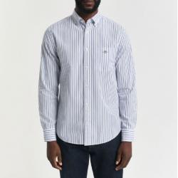 Chemise GANT - Popeline de Coton Rayée - Bleu Clair - Coupe Regular