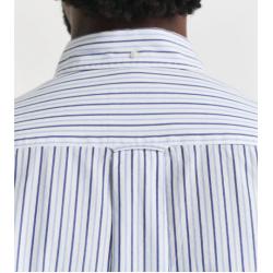Chemise GANT - Popeline de Coton Rayée - Bleu Clair - Coupe Regular