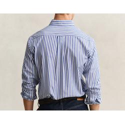 Chemise GANT - Popeline de Coton Rayée - Bleu College - Coupe Regular
