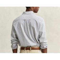 Chemise GANT - Popeline de Coton à Carreaux - Taupe Beige - Coupe Regular