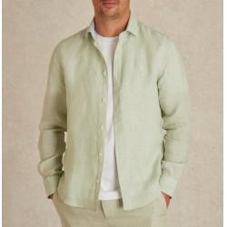 Chemise Vicomte A. Slim - Lin Vert Sauge - Manches Longues
