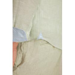 Chemise Vicomte A. Slim - Lin Vert Sauge - Manches Longues
