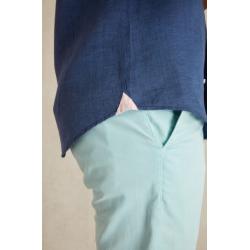 Chemise Vicomte A. Slim - Lin Bleu Océan - Manches Longues