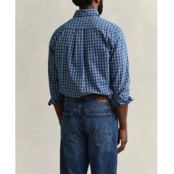 Chemise GANT - Carreaux Indigo - Coupe Regular - Manches Longues