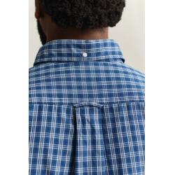 Chemise GANT - Carreaux Indigo - Coupe Regular - Manches Longues