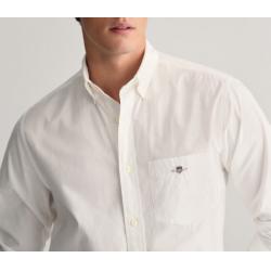 Chemise GANT - Popeline Blanche - Coupe Regular - Manches Longues