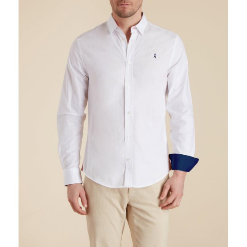 Chemise Vicomte A. - Oxford Blanc - Coupe Regular Fit - Manches Longues