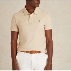 Polo Vicomte A. - Coupe Ajustée à Manches Courtes - Beige
