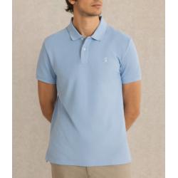 Polo Vicomte A. - Coupe Ajustée à Manches Courtes - Bleu Provençal