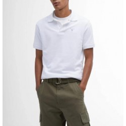 Polo Barbour - Style Anglais à Manches Courtes - Blanc - Coupe Regular