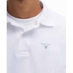 Polo Barbour - Style Anglais à Manches Courtes - Blanc - Coupe Regular