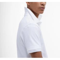 Polo Barbour - Style Anglais à Manches Courtes - Blanc - Coupe Regular