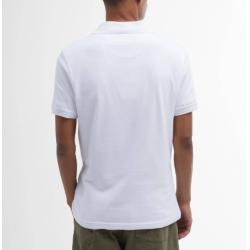 Polo Barbour - Style Anglais à Manches Courtes - Blanc - Coupe Regular