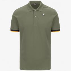 Polo K-Way - Slim en Piqué Stretche - Vert Lichen