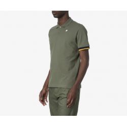 Polo K-Way - Slim en Piqué Stretche - Vert Lichen