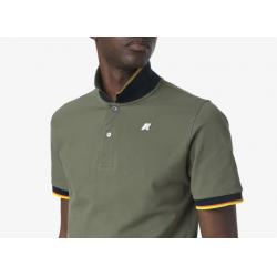Polo K-Way - Slim en Piqué Stretche - Vert Lichen