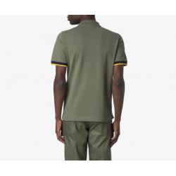 Polo K-Way - Slim en Piqué Stretche - Vert Lichen