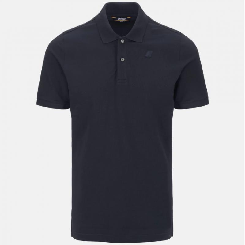 Polo K-Way - Slim en Piqué Stretch - Bleu Marine