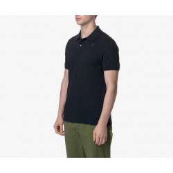 Polo K-Way - Slim en Piqué Stretch - Bleu Marine