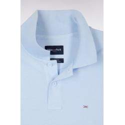 Polo Eden Park - Coton Bleu Ciel - Manches Courtes - Coupe Regular