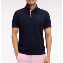 Polo Eden Park - Piqué Coton Bleu Marine - Broderie Dos - Coupe Regular