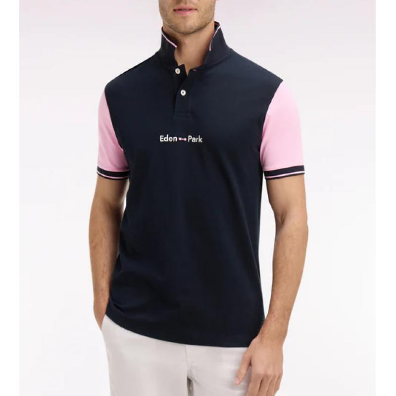 Polo Eden Park - Bleu Marine en Coton - Broderie Eden Park - Manches Courtes