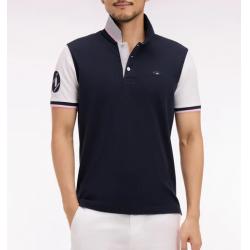 Polo Eden Park - Bleu Marine XV de France en Piqué Coton - Manches Courtes
