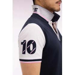 Polo Eden Park - Bleu Marine XV de France en Piqué Coton - Manches Courtes