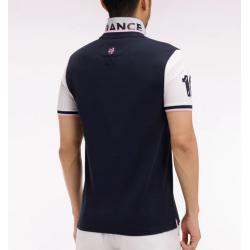 Polo Eden Park - Bleu Marine XV de France en Piqué Coton - Manches Courtes