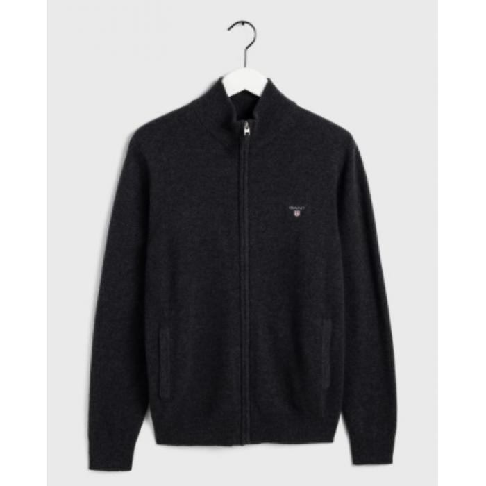 GANT Cardigan zippé en laine d'agneau ultrafine GANT Cardigan zippé en laine d'agneau ultrafine